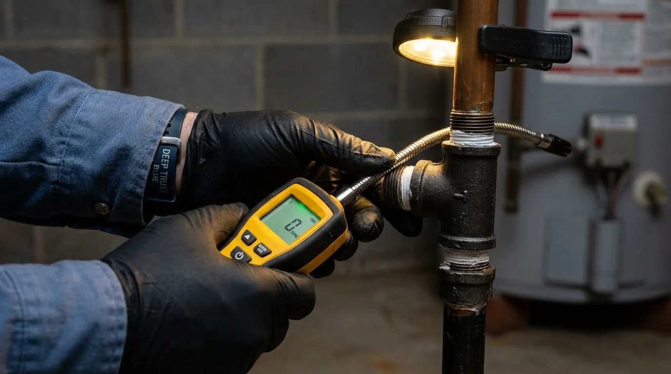 Gas leak detection with electronic sniffer by Johns Plumbing LLC in Grand Terrace